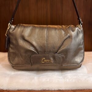 Coach Ashley Leather Pleated Flap Handbag F45981